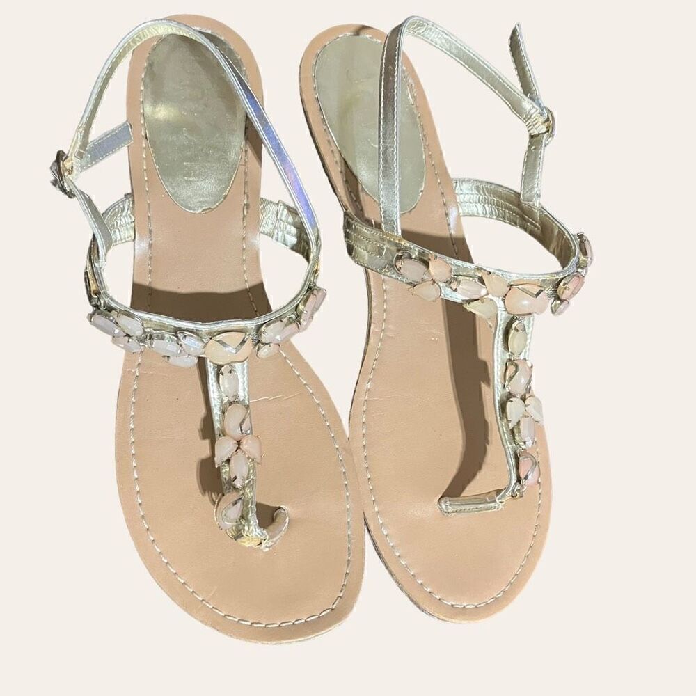 UNISA Gold/Silver Flat Sandals / SZ: 8.5 / EUC